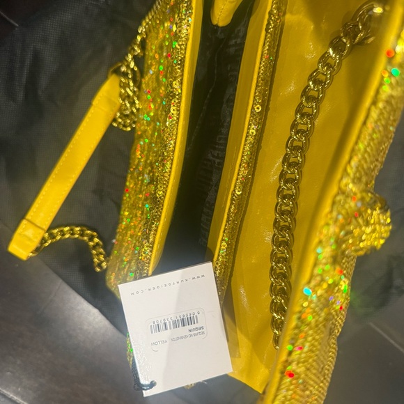 Kurt Geiger Gold Sequin Shoulder Bag - Picture 6 of 11